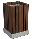Купить Урна деревянная, четырехгранная на бетонном основании У-0011 в Екатеринбурге