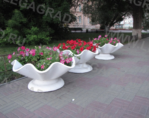 Купить Вазон средний бетонный для цветов В-0038 в Екатеринбурге. Фото N3