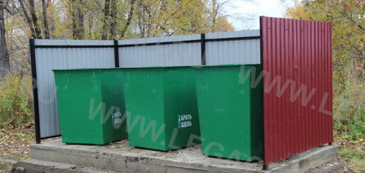 Купить Ограждение контейнерной площадки ОГК-4,5 в Екатеринбурге. Фото N2